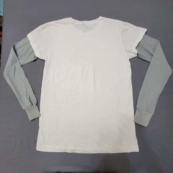 Canvas Layered Moose Graphic Tee White Gray Long Sleeve Men’s Medium - Picture 2 of 7